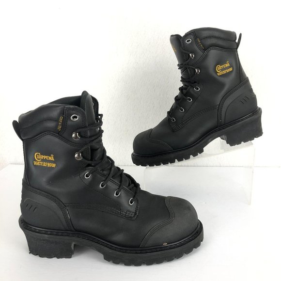 Chippewa Black Oiled Leather Logger Boot Sz 7.5M - Picture 2 of 10